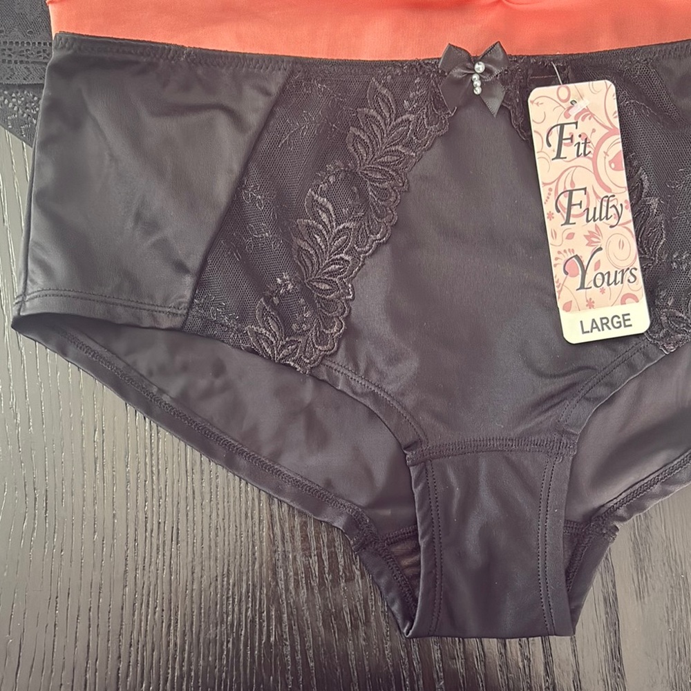 Anita Black and Pink Lace Panties Intimates - Picture 3 of 6